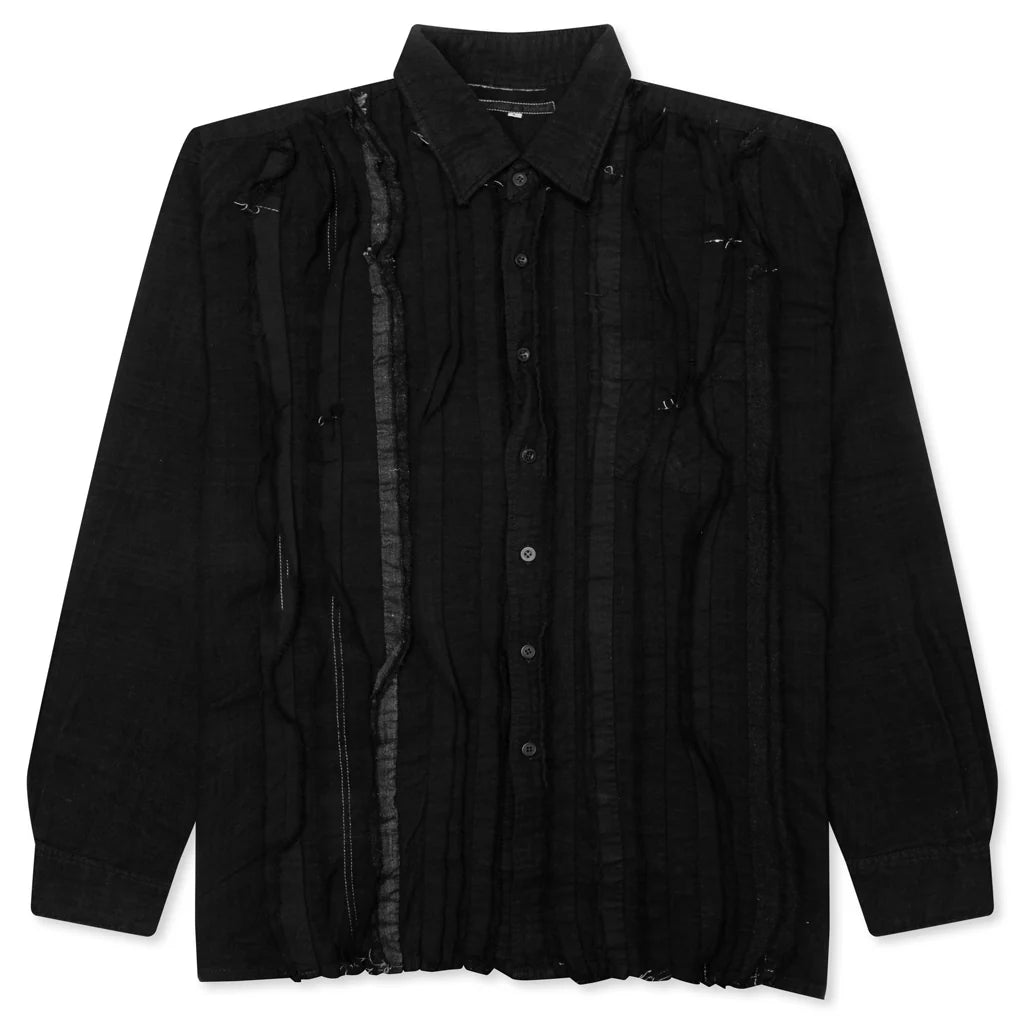 Over Dyed Ribbon Shirt Black