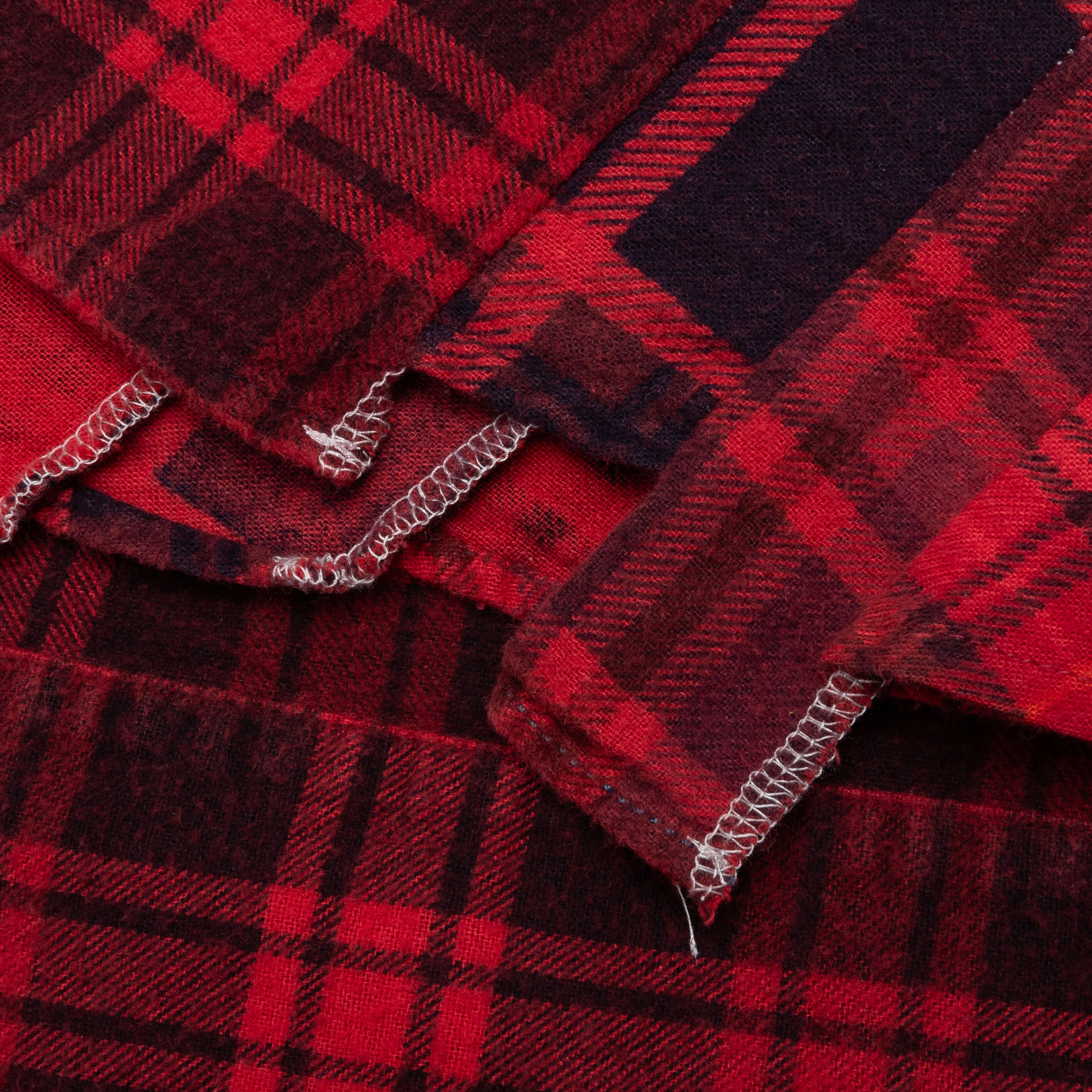 Flannel Shirt 7 Cuts Shirt Over Dye Red