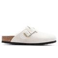 Womens Narrow Boston Shearling Suede Antique White