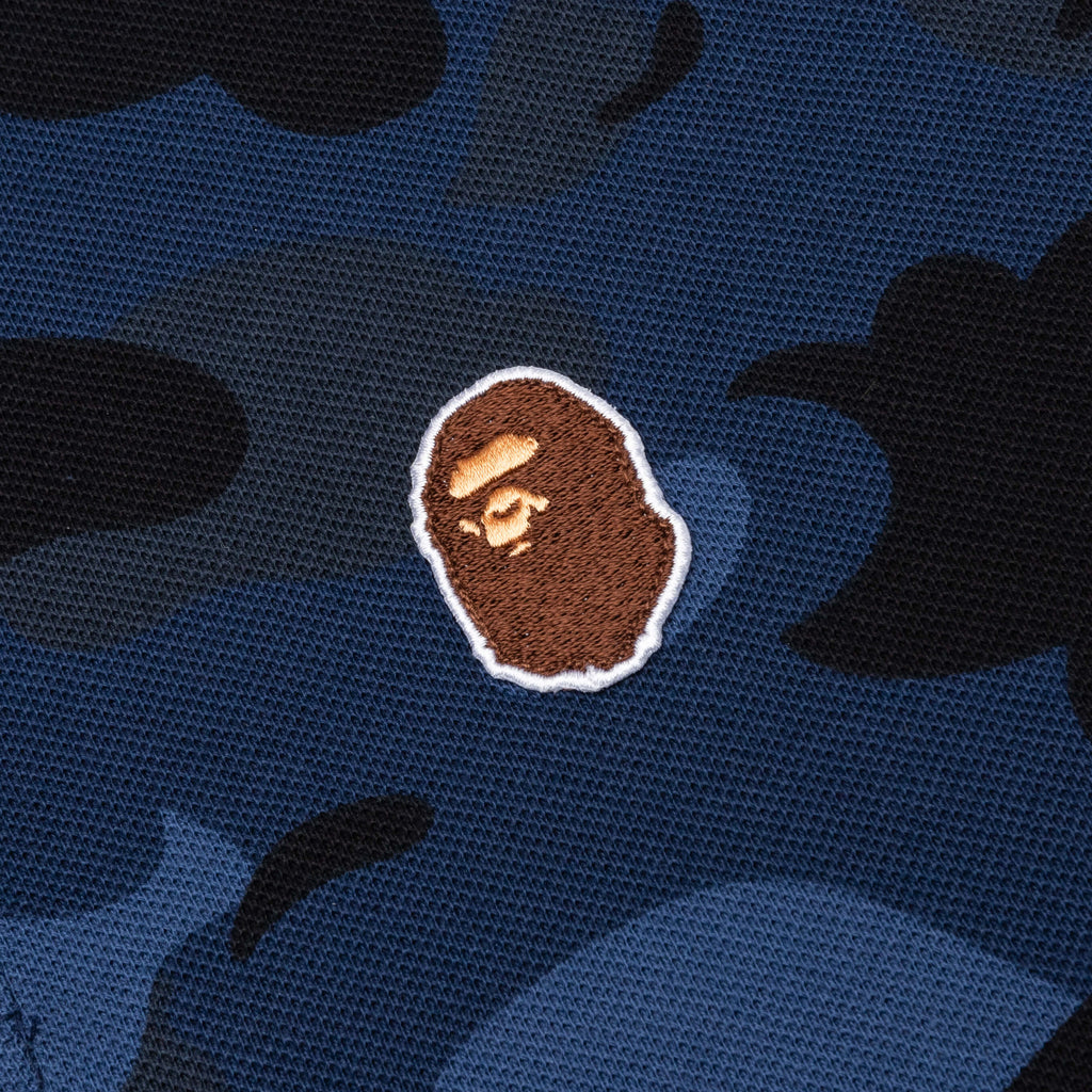 Color Camo Large Ape Head Relaxed Fit Polo Shirt Navy