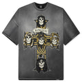 Represent x Guns N Roses Cross T Shirt Stained Black