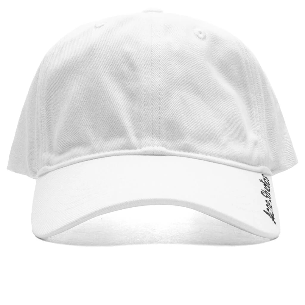 Embroidered Logo Baseball Cap White