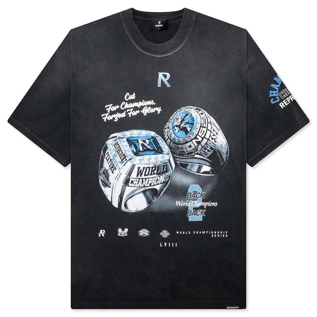 Feature x Represent Champion Rings T Shirt Stained Black