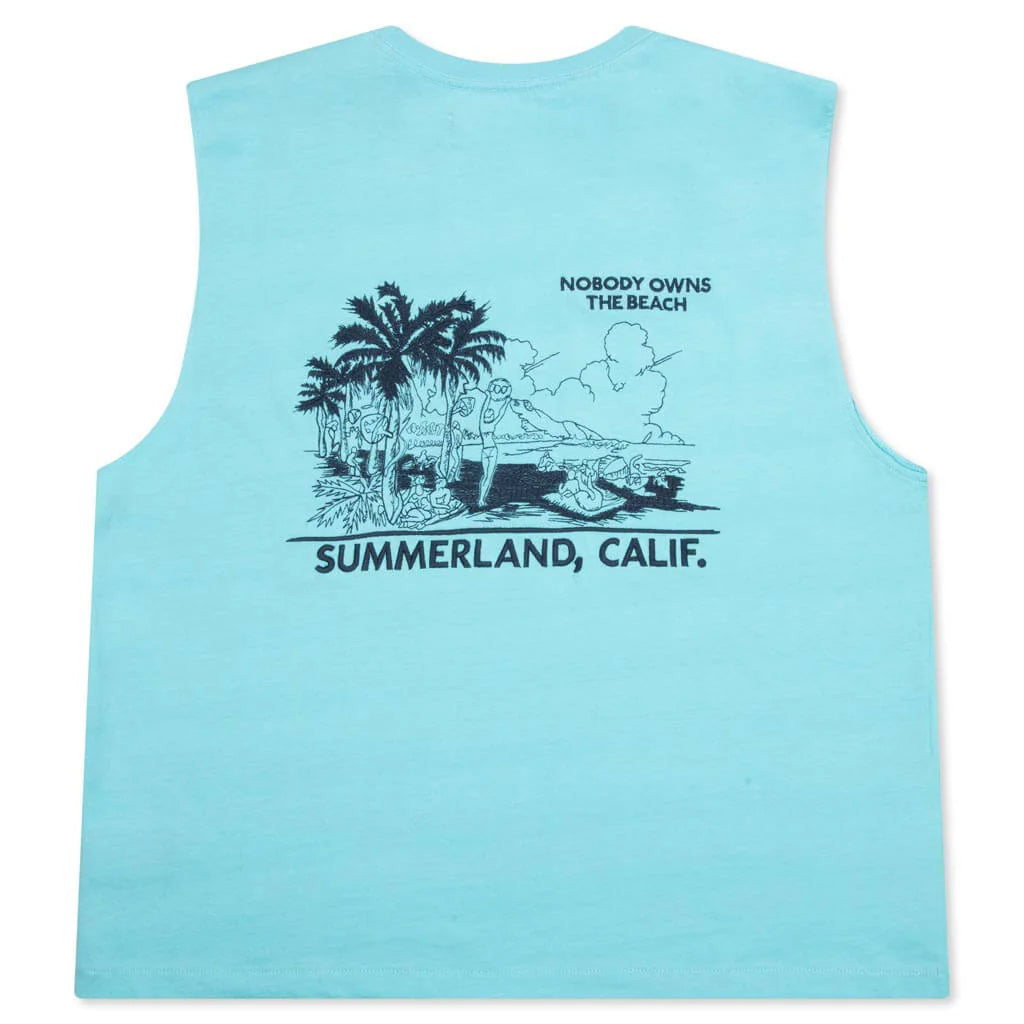 Landscape Muscle T Shirt Faded Marine Blue