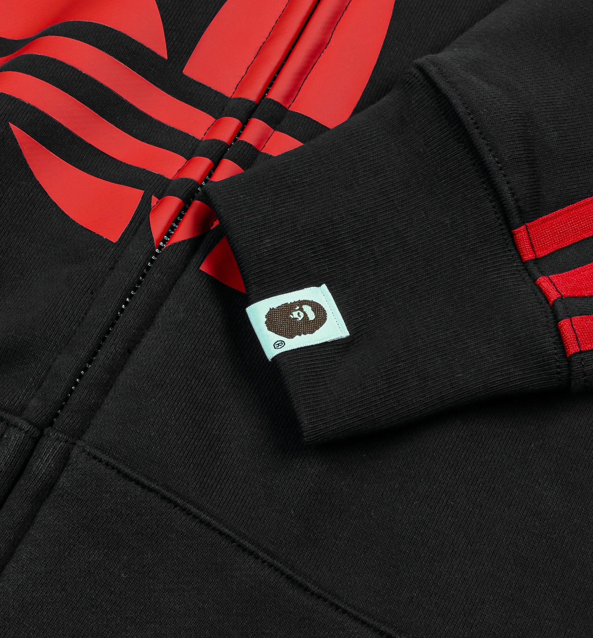Bape x Adidas Shark Fleece Full Zip Mens Hoodie Black