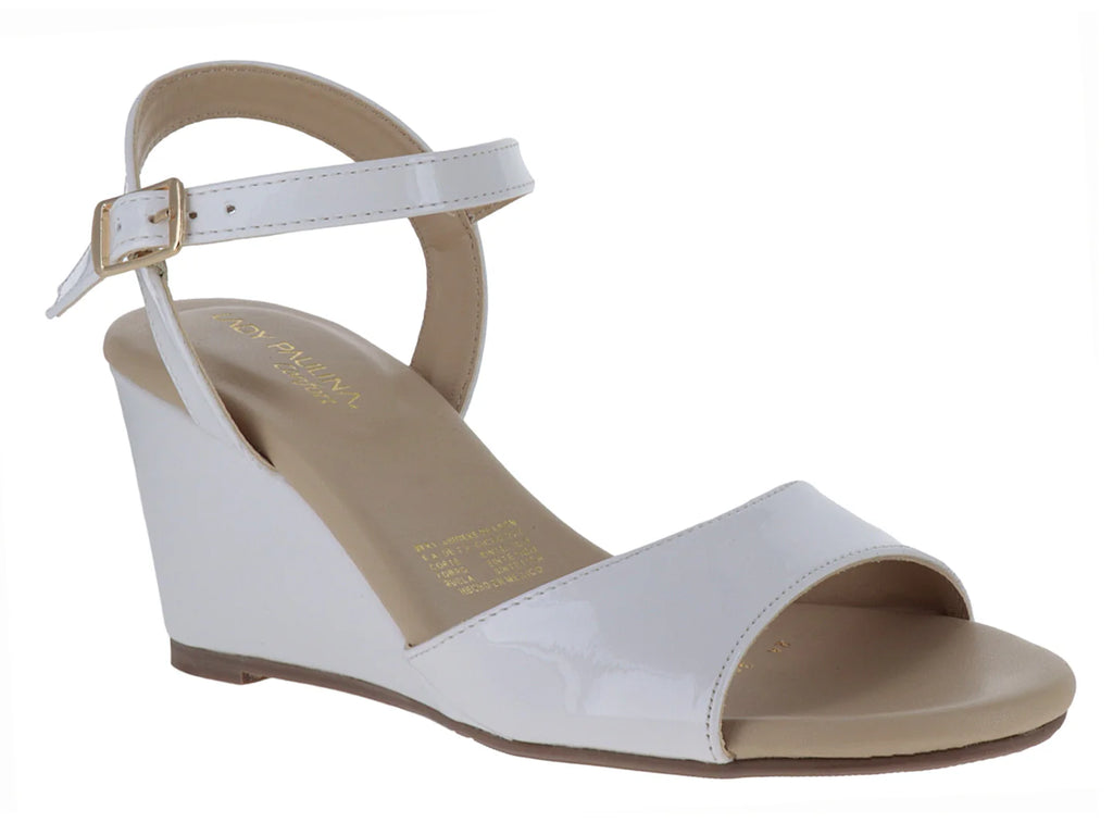 Sandalias Lady Paulina Blancas de Cuña para Mujer