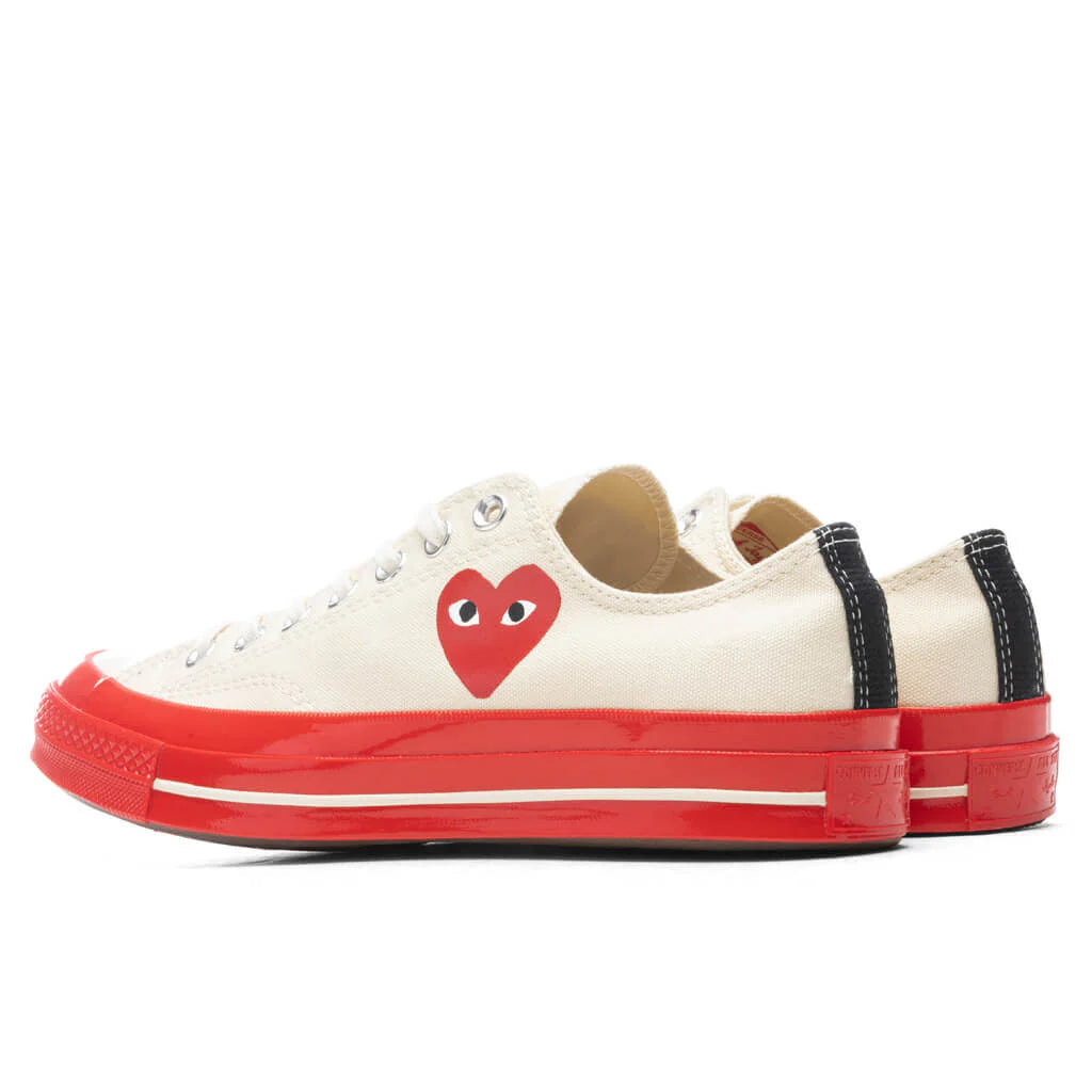 Converse x Comme Des Garcons PLAY All Star Chuck 70 Ox Red Sole White