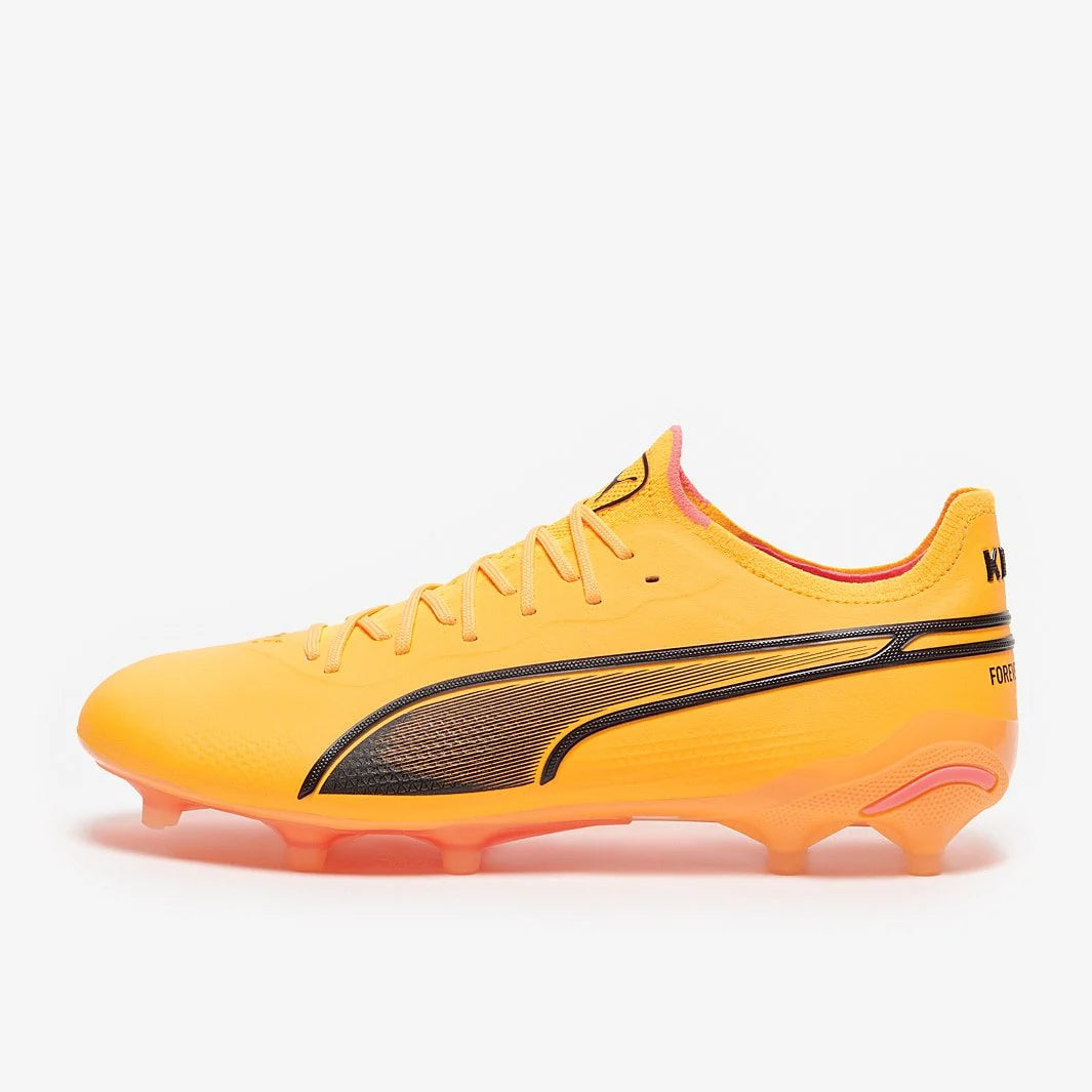 PUMA King Ultimate FG AG Multi Ground Soccer Cleats Sun Stream Puma Black Sunset Glow