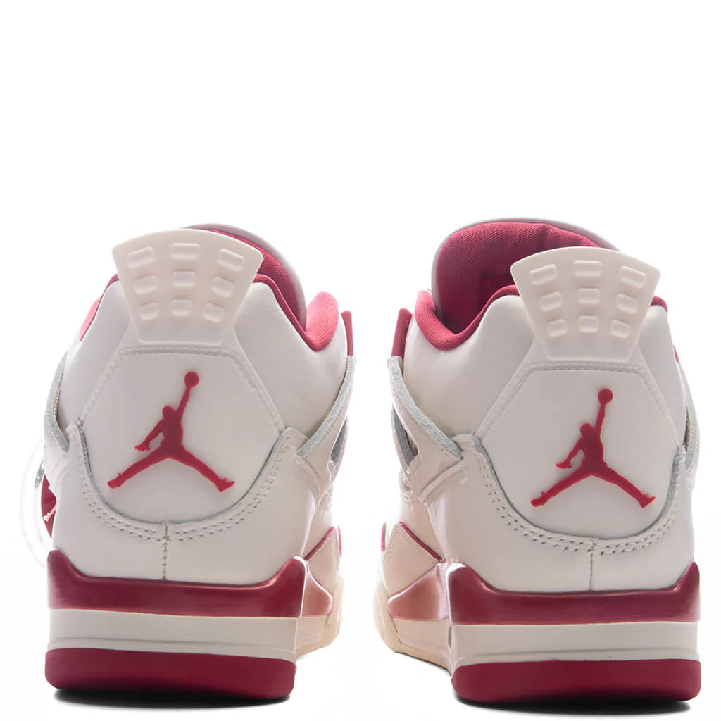 Womens Air Jordan 4 Retro Valentines Day Pale Ivory Sierra Red Tough Red