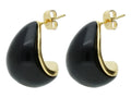 Aretes ROZE Curvos Dorado y Negro para Mujer