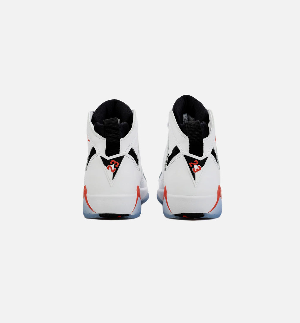 Air Jordan 7 Retro White Infrared Grade School Lifestyle Shoe White Red