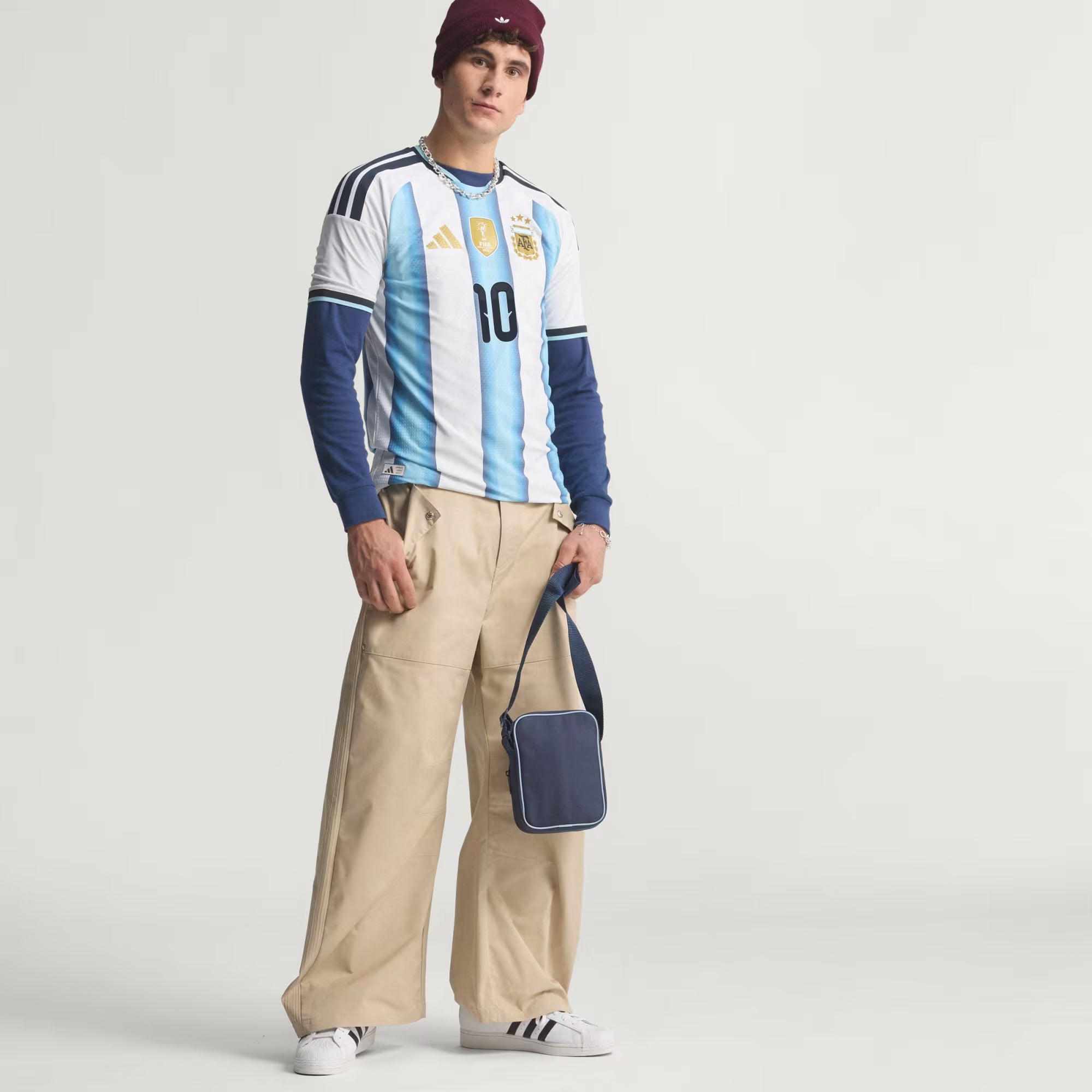 adidas Argentina Home 10 Authentic Mens Soccer Jersey 2026 White Blue