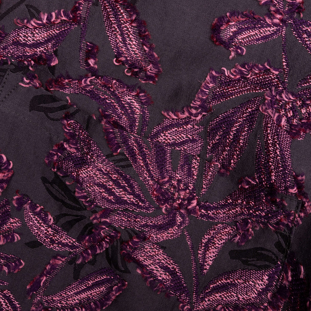 Flower Cut Cabana Shirt Charcoal