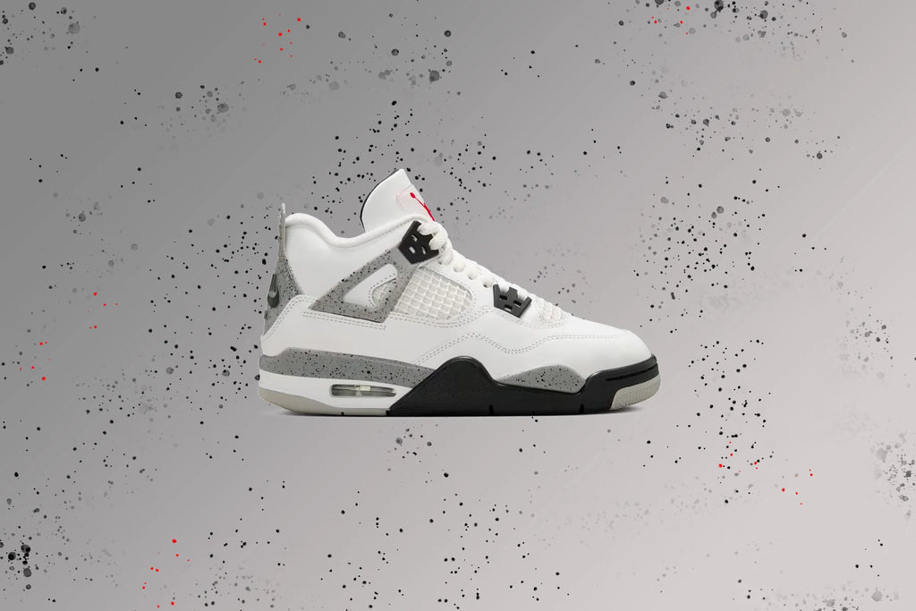 Air Jordan 4 Retro OG White Cement GS Summit White Fire Red Cement Grey Black