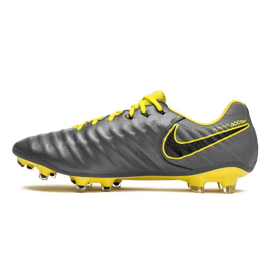 Nike Legend 7 Elite FG Firm Ground Soccer Cleats Dark Grey Black Yellow