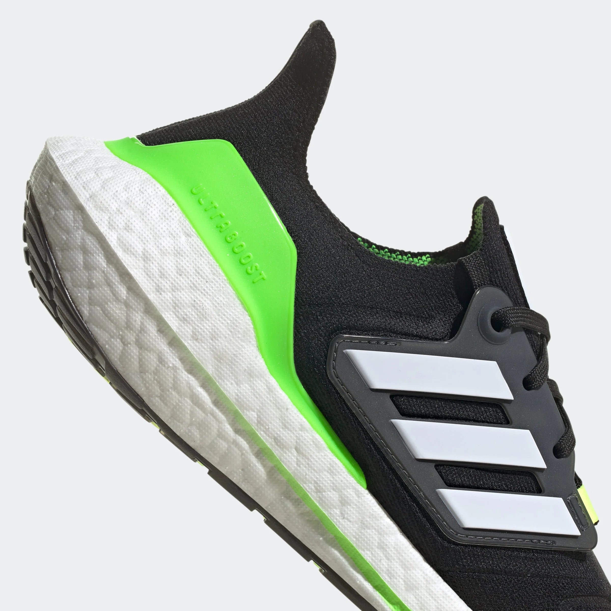 adidas Ultraboost 22 Black White Solar Green
