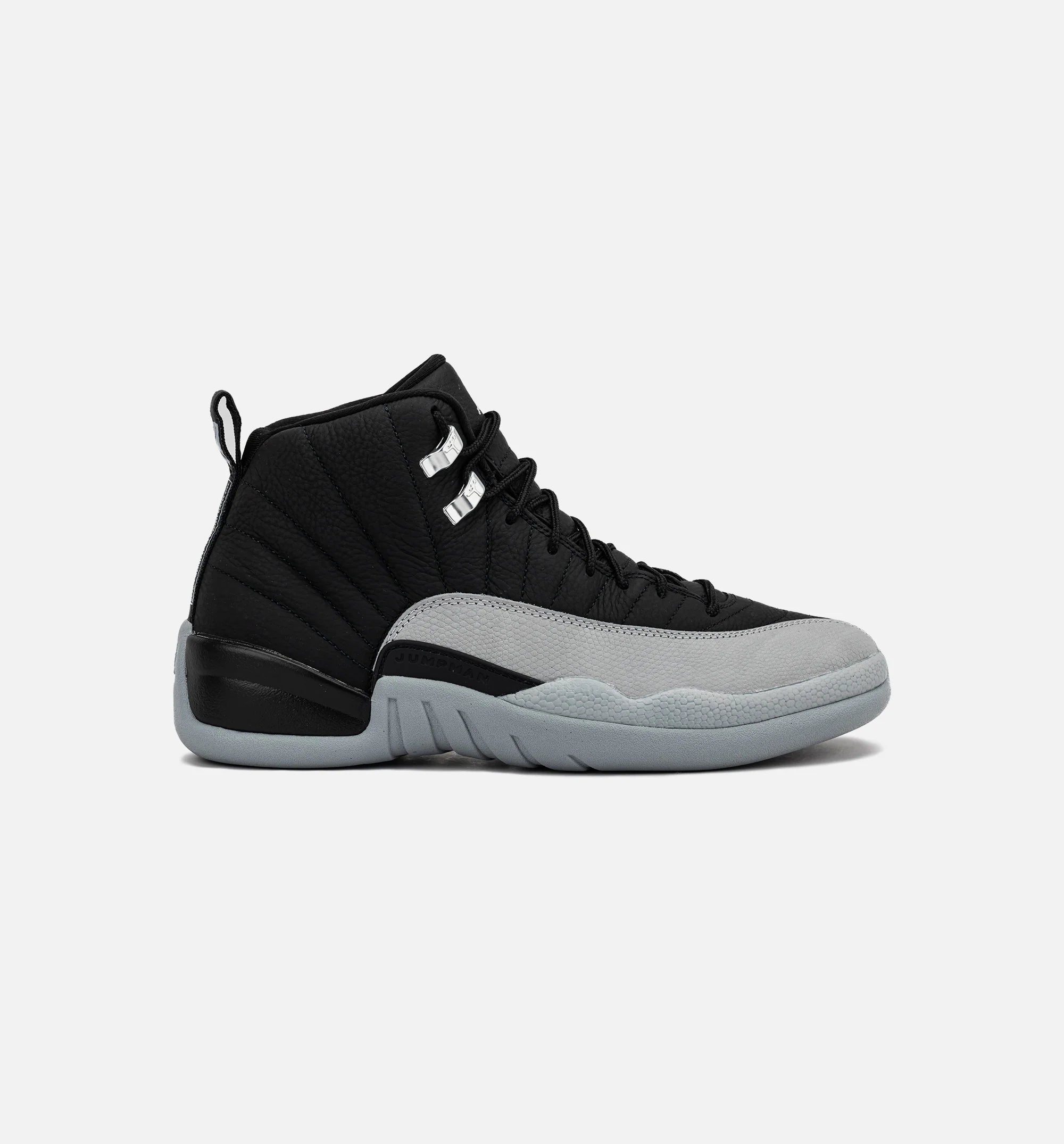 Air Jordan 12 Retro Black And Wolf Grey Mens Lifestyle Shoe Black Wolf Grey White