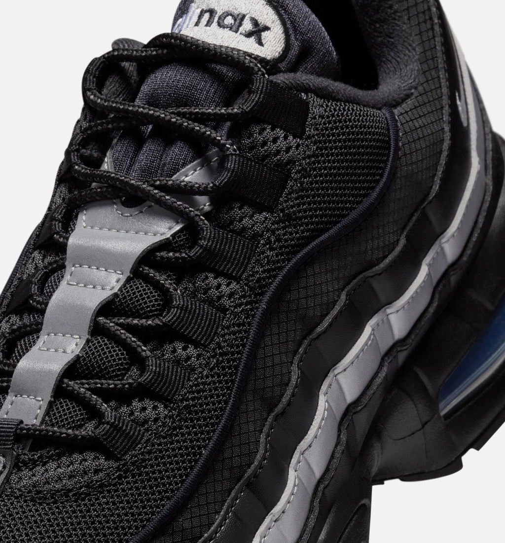 Air Max 95 Big Bubble OG Reflective Accents Mens Lifestyle Shoe Black Black White Metallic Silver
