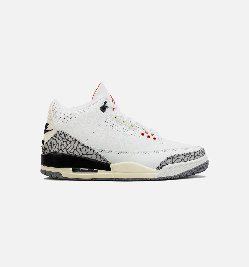Air Jordan 3 Retro White Cement Reimagined Mens Lifestyle Shoe White Grey Limit One Per Customer
