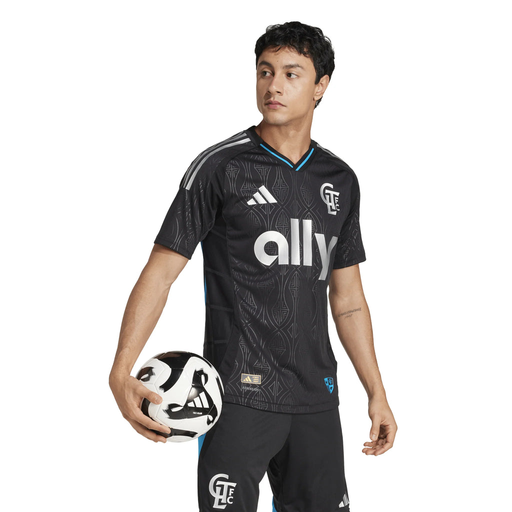 adidas Mens Charlotte FC Away Authentic Jersey 25 26 Black