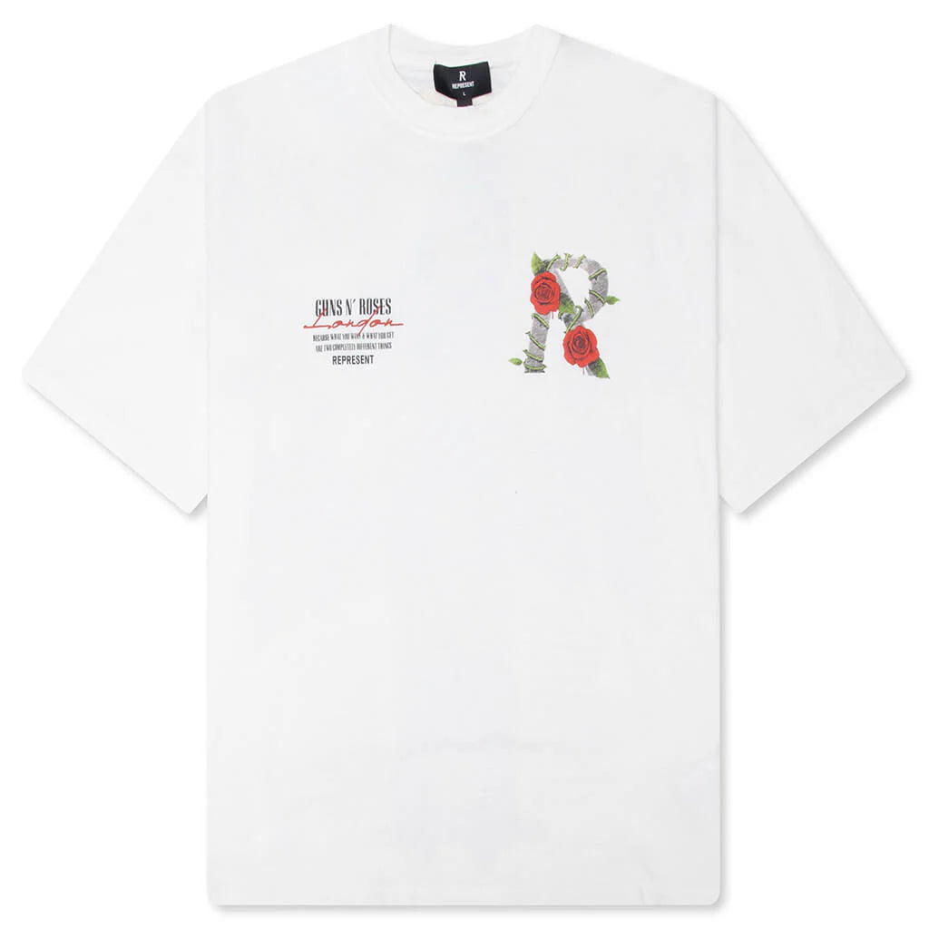 Represent x Guns N Roses Tour T Shirt Flat White