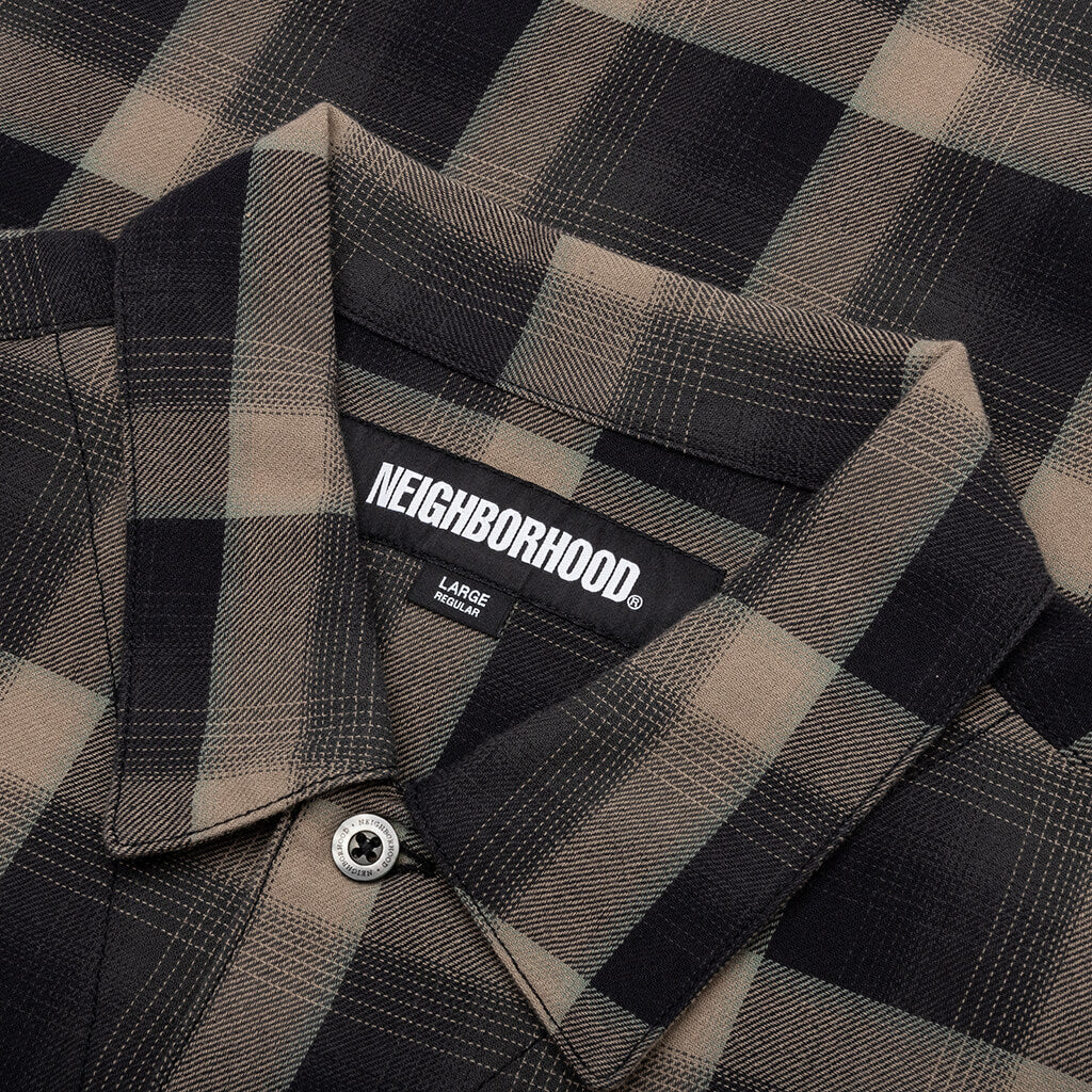 Half Hombre Check Shirt L S Beige