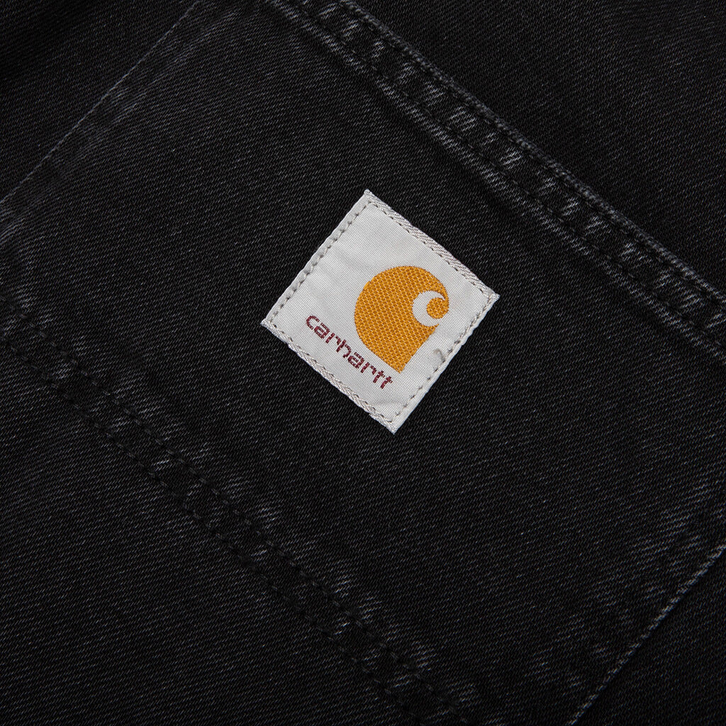 Double Knee Short Black Stone Washed