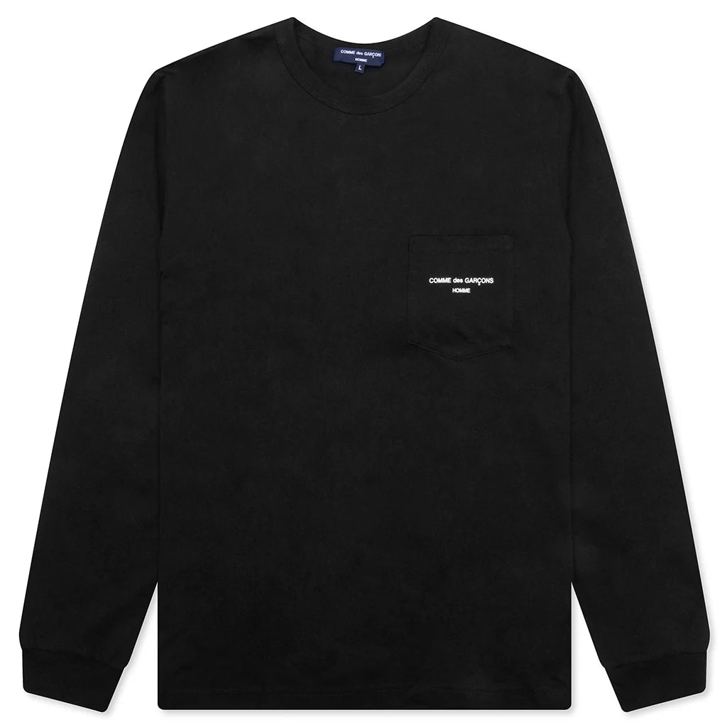 Pocket Logo L S T Shirt Black