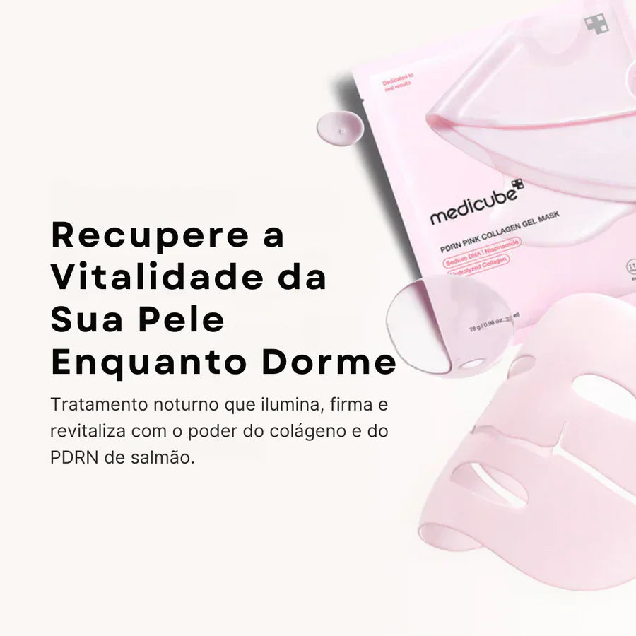 Máscara Facial de Colágeno Rosa com PDRN PAGUE 4 LEVE 8