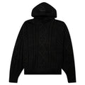 Cable Knit Hoodie Jet Black
