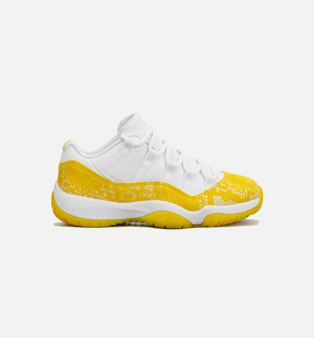 Air Jordan 11 Retro Low Yellow Snakeskin Womens Lifestyle Shoe Yellow White