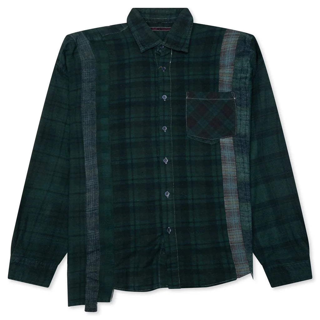 Over Dye 7 Cuts Wide Shirt Green