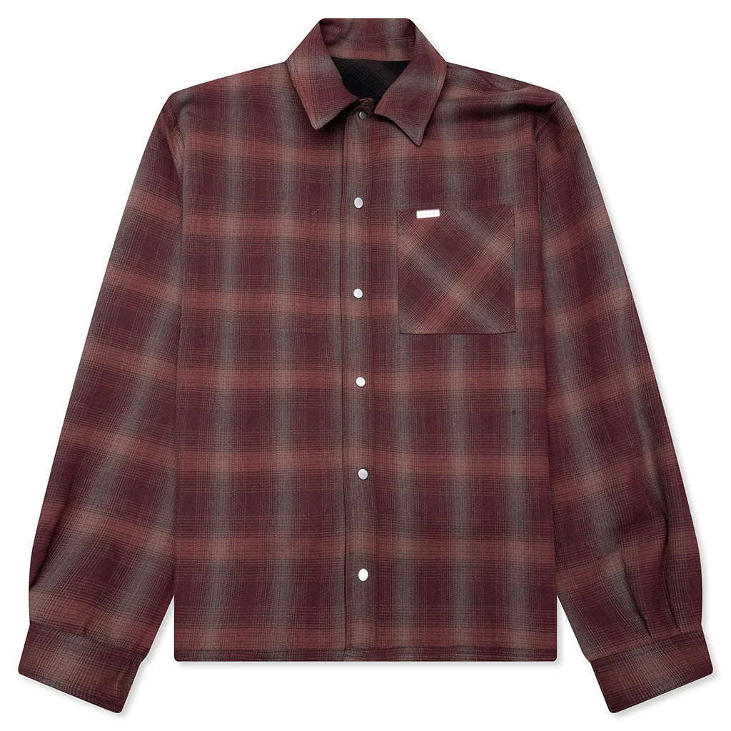 Bonded Reversible Check Shirt Nero