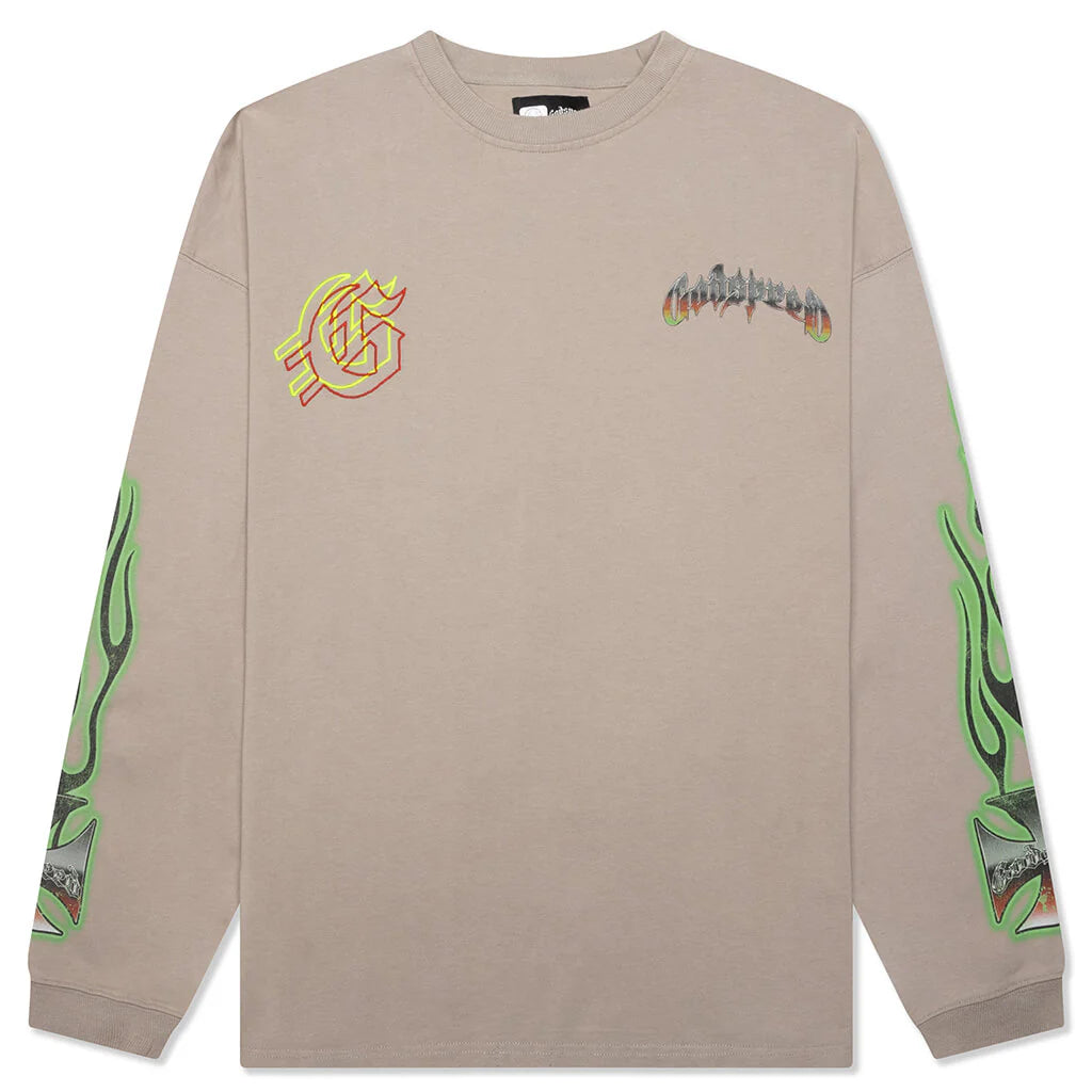 Biker Nation L S T Shirt Stone Grey