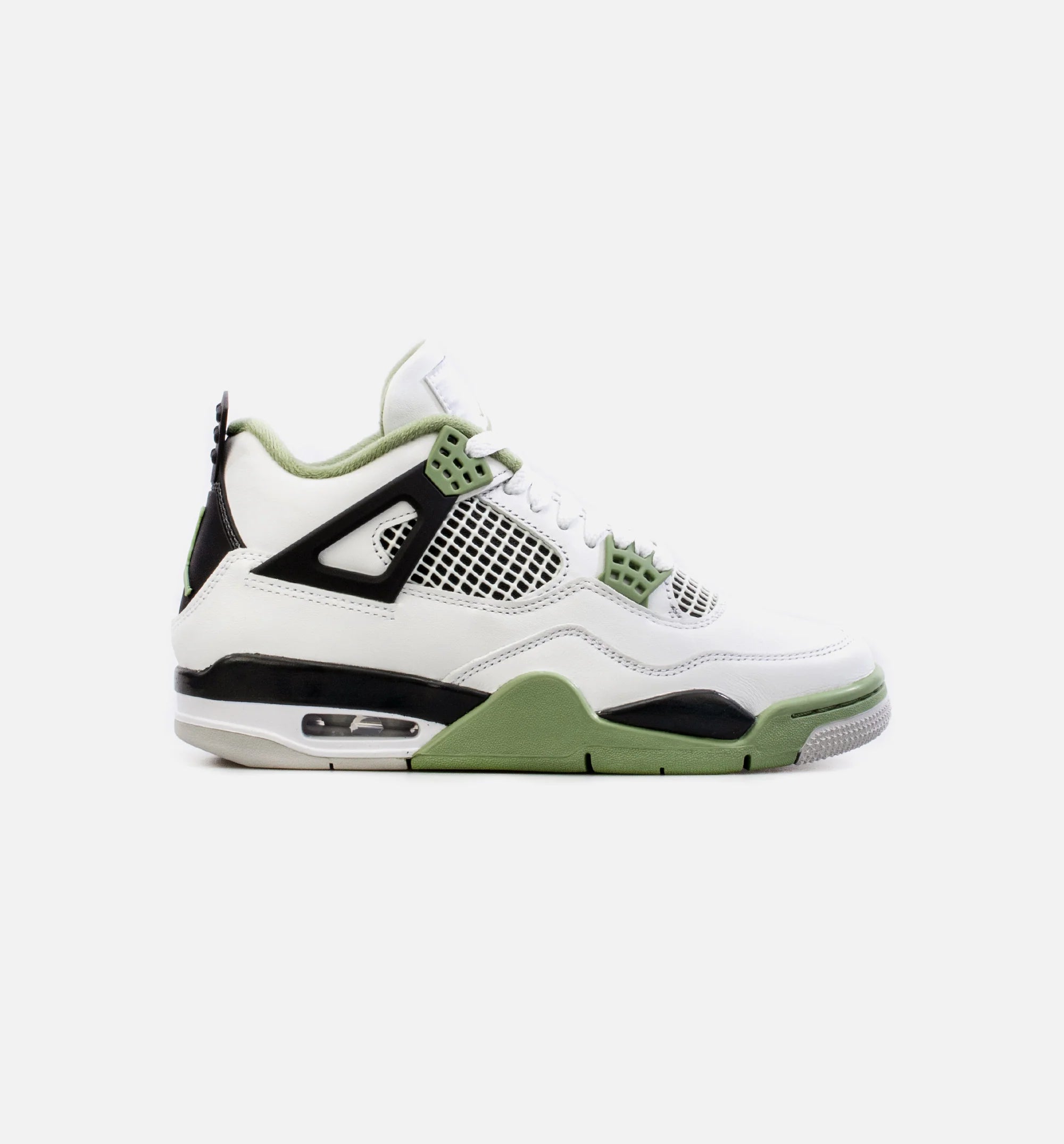 Air Jordan 4 Retro Oil Green Womens Lifestyle Shoe White Green Limit One Per Customer