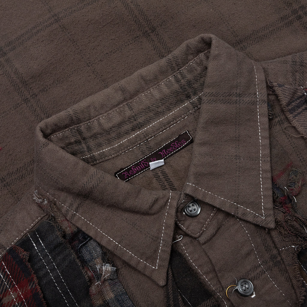 Over Dyed Ribbon Shirt Brown