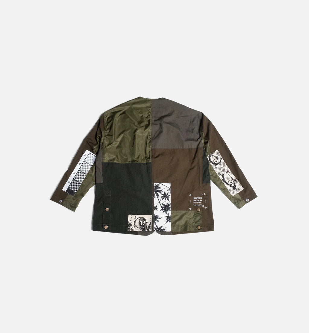 Patchwork Liner Mens Jacket Moss