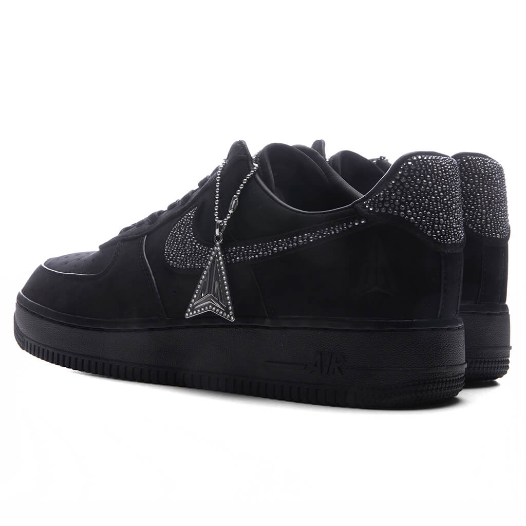 Nike x Ja Morant Air Force 1 Luxe Swarovski Black Metallic Silver Cobalt Bliss