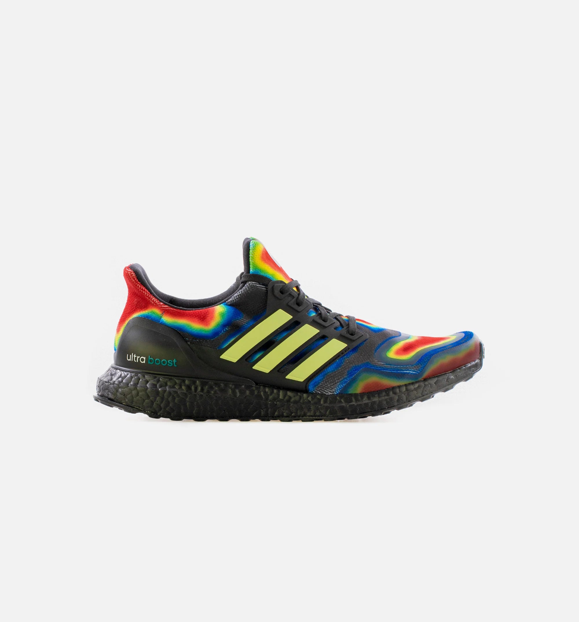 Ultra Boost Heat Map Mens Running Shoe Core Black Yellow Tint EQT Green