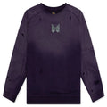Cotton French Terry Deconstructed Sweatshirt Purple