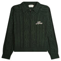 Cable Zip Henley Green