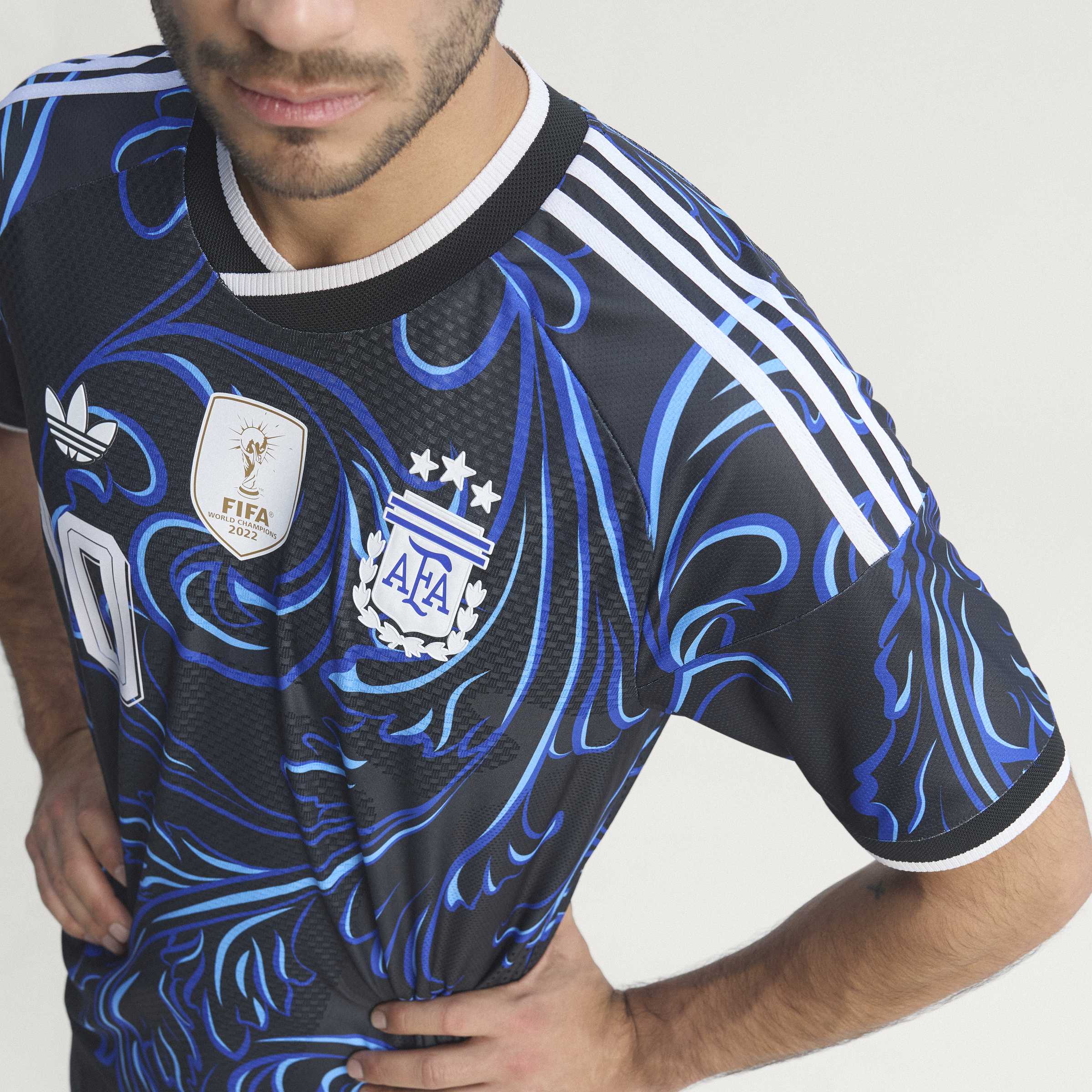 adidas Argentina Away Authentic Messi Mens Soccer Jersey 2026 Black Blue