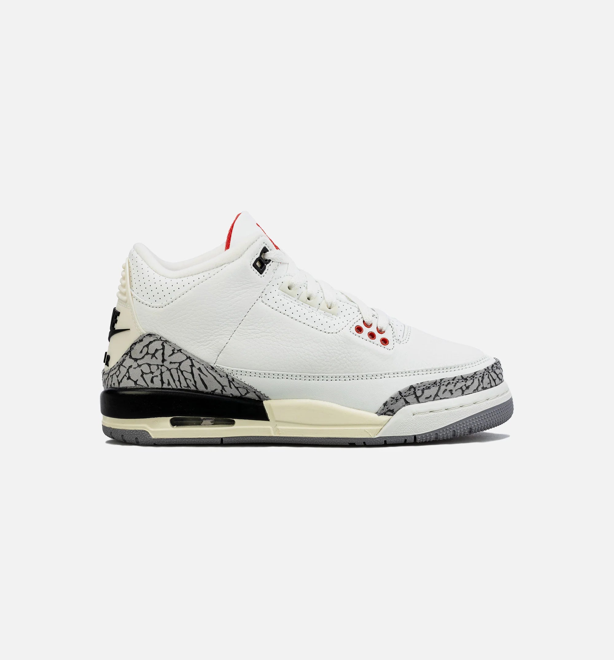 Air Jordan 3 Retro White Cement Reimagined Grade School Lifestyle Shoe White Red Grey