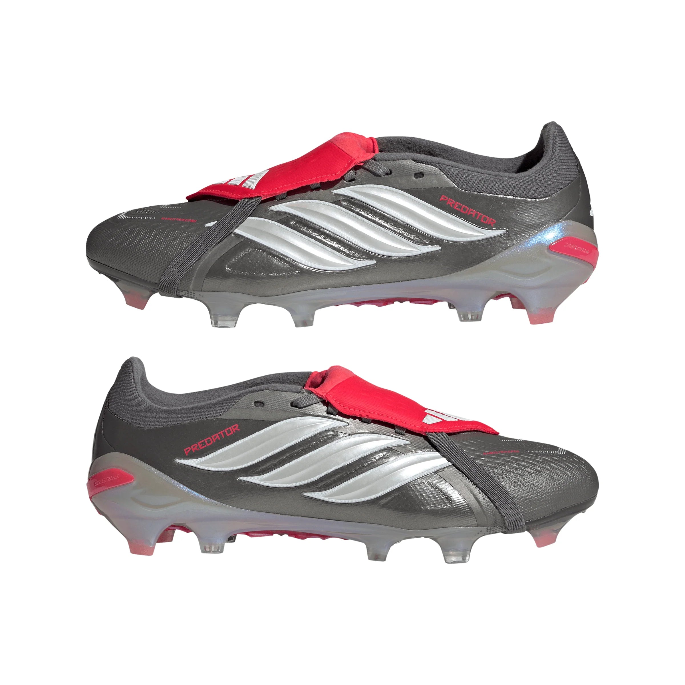 adidas Predator Pro Fold Over Tongue FG Mens Soccer Cleats Grey Red