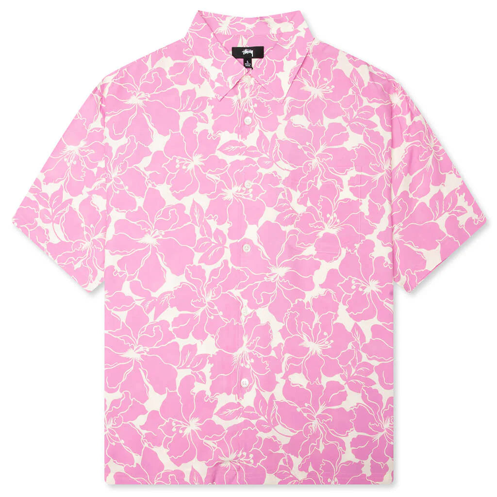 Floral Hawaiian Shirt Pink