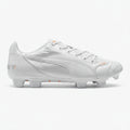 PUMA Evopower 12 Leather FG Firm Ground Soccer Cleats White Metallic White Fluo Orange