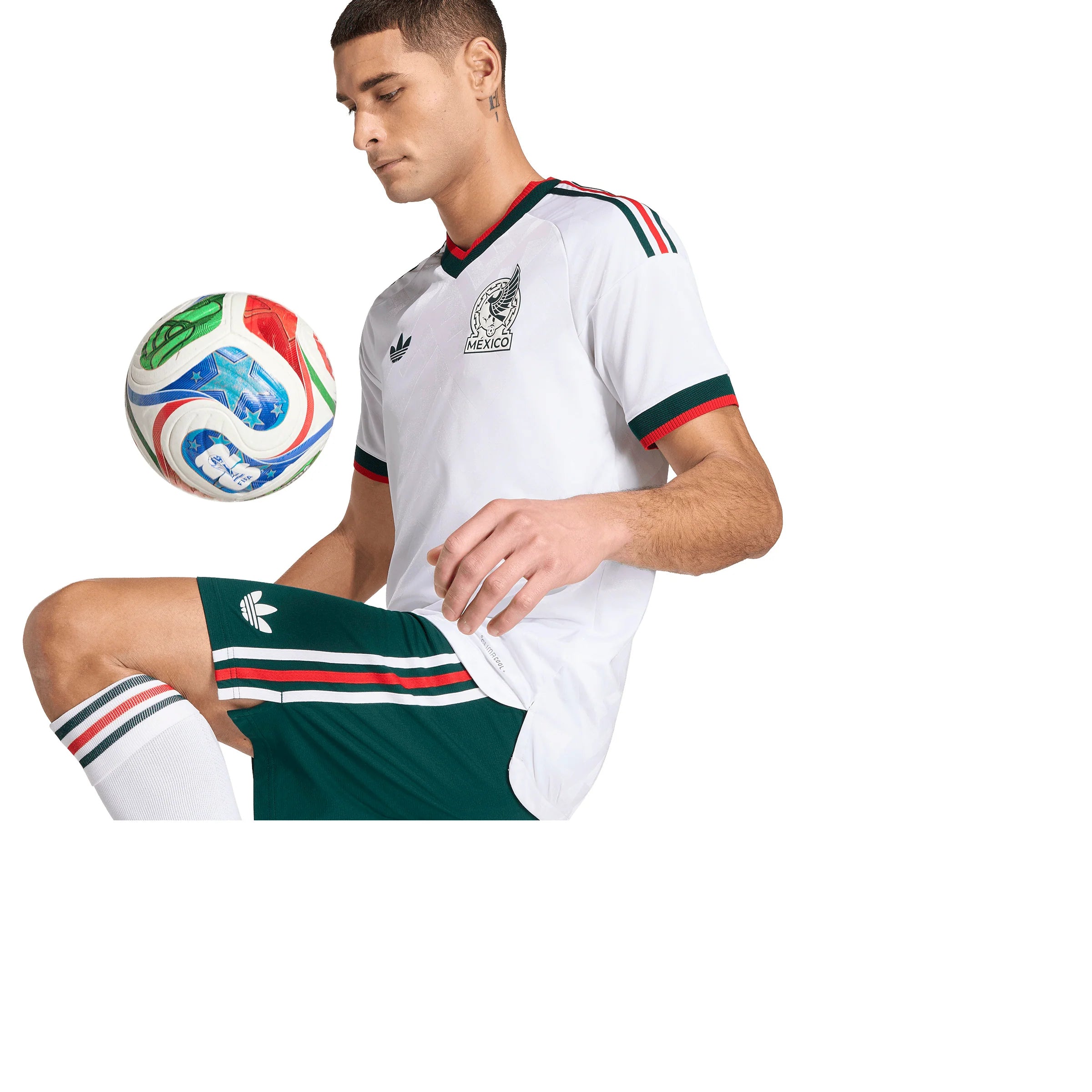 adidas Mexico Away Authentic Mens Soccer Jersey 2026 White