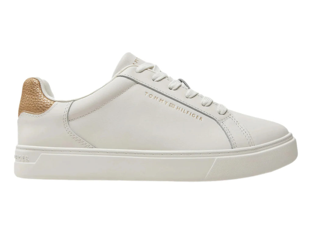 Tenis Tommy Hilfiger Essential Court Metallic Ecru para Mujer