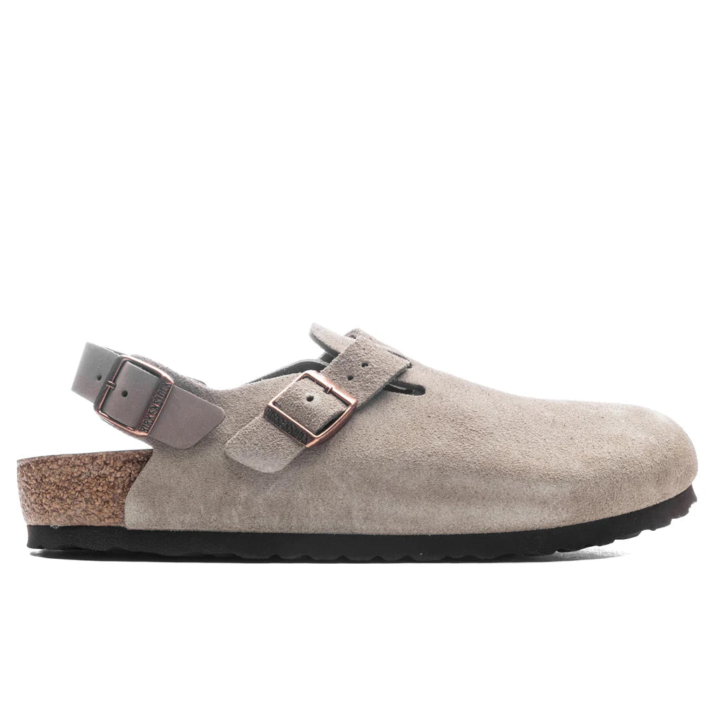 Wide Tokio Suede Leather Taupe