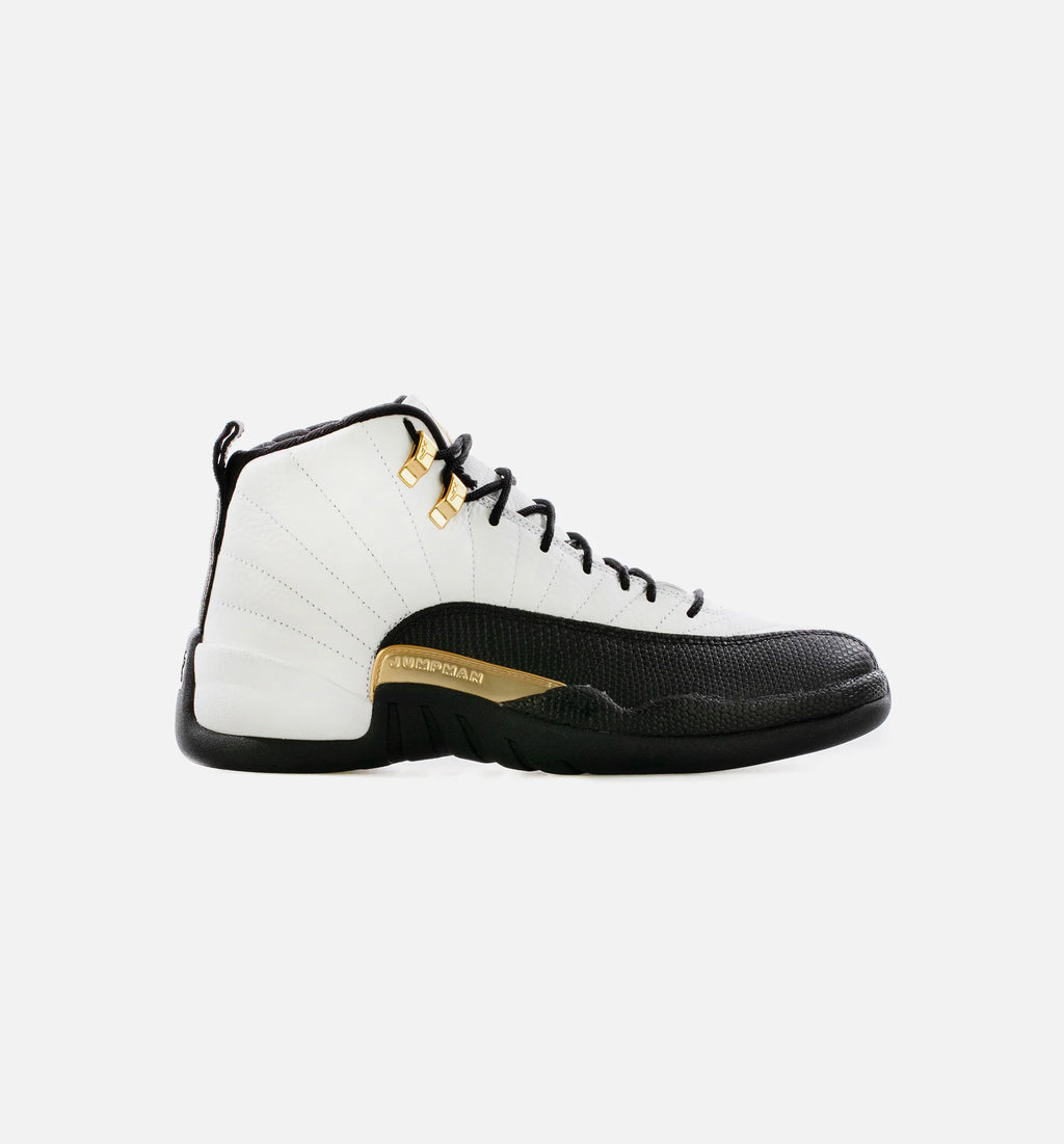Air Jordan 12 Retro Royalty Mens Lifestyle Shoe White Black Metallic Gold Limit One Per Customer